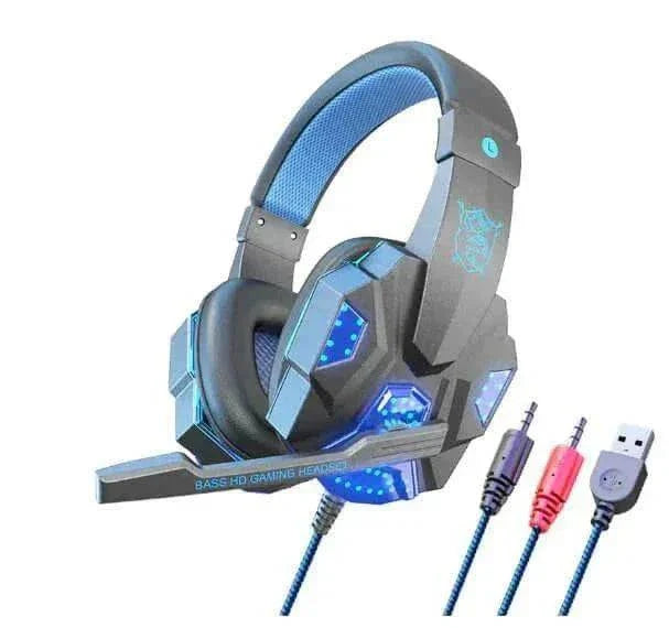 LED Light Wired Gamer Headset with dynamic LED lights and built-in microphone for immersive gaming.