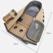 Space Capsule Cat Backpack with durable oxford material and zipper closure, dimensions 36x43 cm.