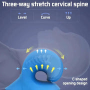 Neck Shoulder Stretcher Pillow with C-shaped design for cervical spine stretching and pain relief.