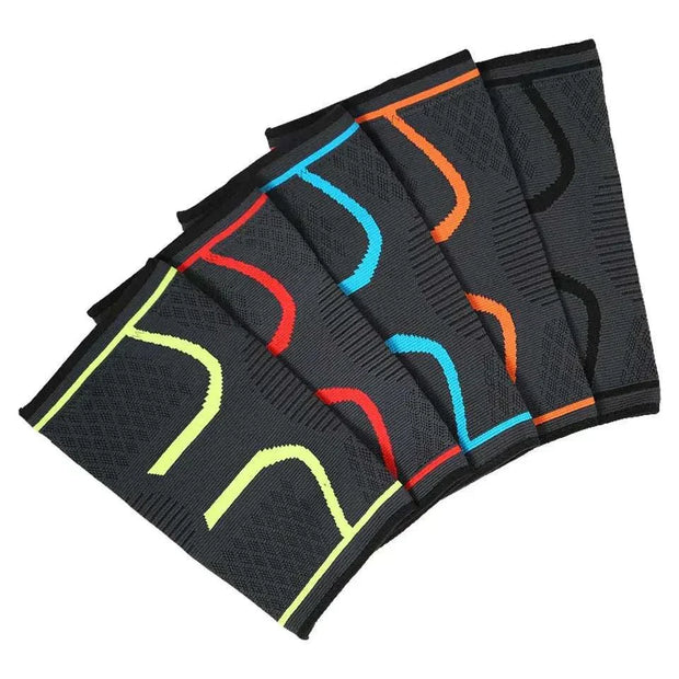 Fitness Compression Knee Pad in assorted colors for workout support and injury prevention.