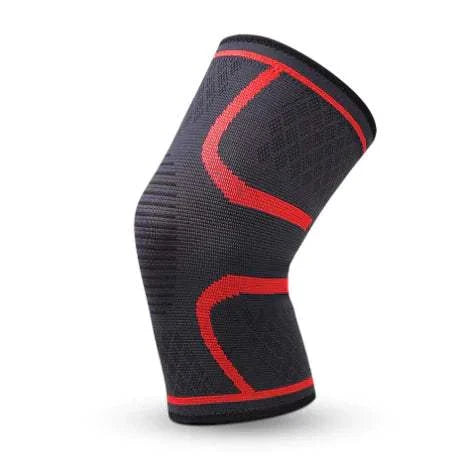 Fitness Compression Knee Pad in black and red for support and stability.