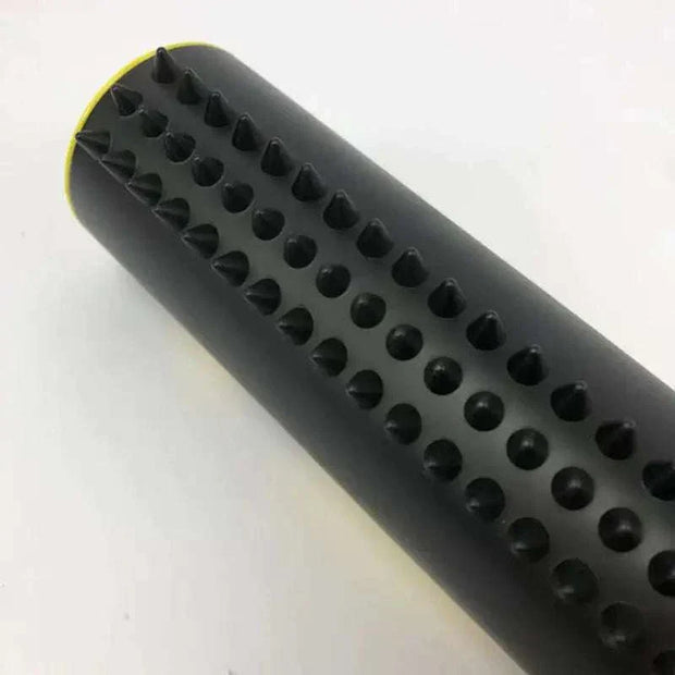 Pet hair remover brush with durable stainless steel teeth for efficient grooming.
