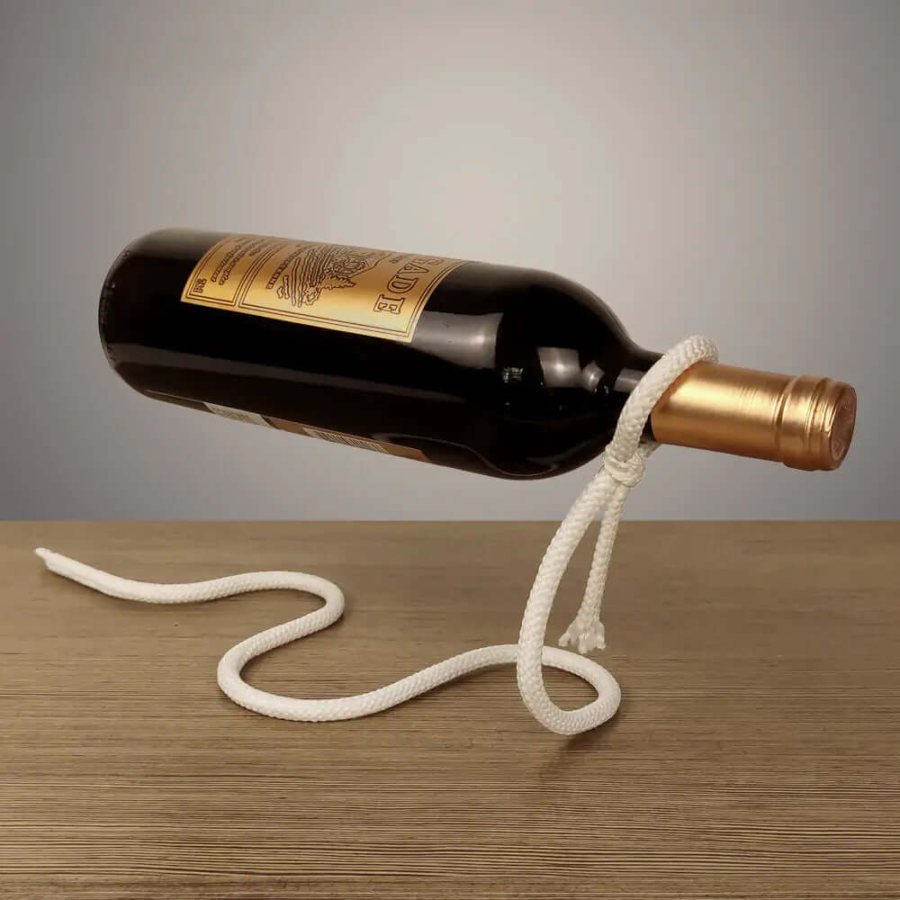 Suspended Rope Wine Bottle Holder