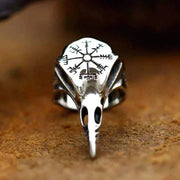 Gothic ring with black enamel finish and intricate design on high-quality silver metal.